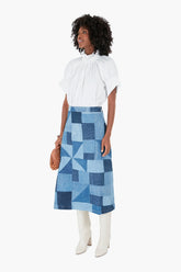 Diego Denim Patched Skirt